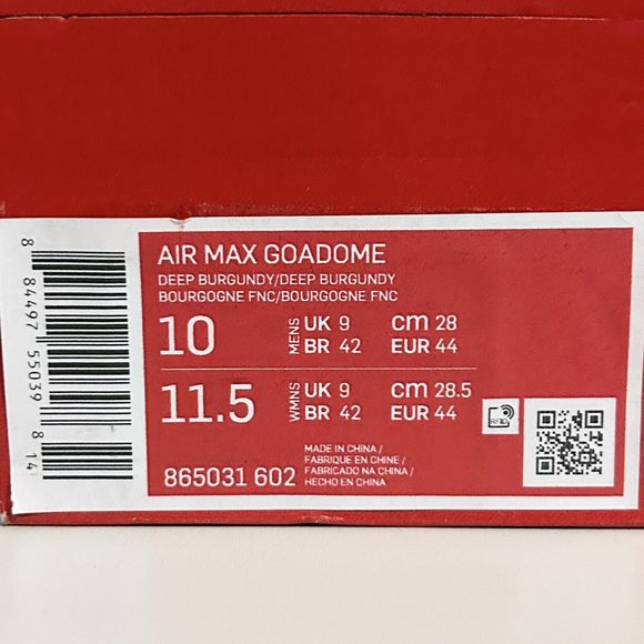 Nike Air Max Goadome “Deep Burgundy Gum” Men’s Size 10 Suede Boots No Lid - Picture 8 of 8